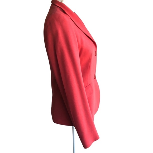 Cinzia Rocca Wool Fitted Blazer Coral Two Button Size 2 - Picture 3 of 10